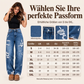 🎁Neu eingetroffen: 50% Rabatt + Gratis Versand!🎁 Damen Schicke Distressed Denim Weites Bein Hose