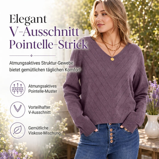 🙌 70% Wiederkaufquote🔥🔥Damen V-Ausschnitt Langarm Pullover Bequemes Strickteil für Herbst und Winter