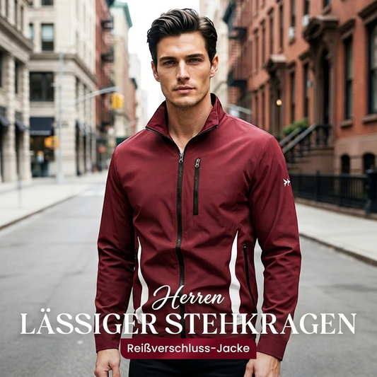 🔥Heute ein Muss! Nicht verpassen!🔥 Lässige Herrenjacke mit Stehkragen und Reißverschluss