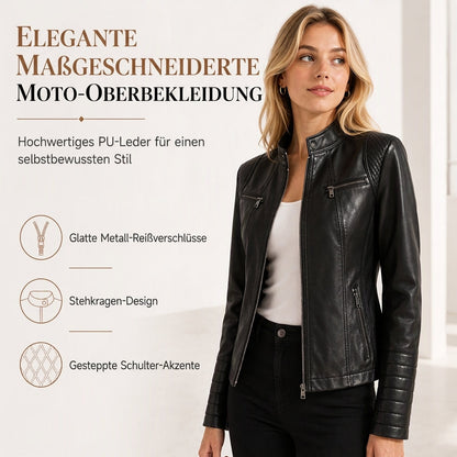 📢Heute 50%! Schnell sein!📢 Leichte Damen-Bikerjacke aus Kunstleder, kurze Motorradmantel für Frühling und Herbst
