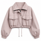 🔥 Nur heute 50 %! Einfarbige, kurze Windjacke mit Reißverschluss für Damen – Herbstmantel