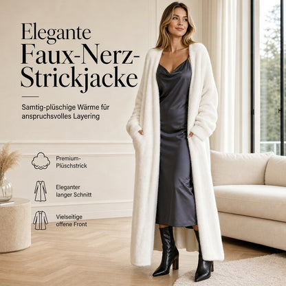 📢🎉50%Rabatt!!!🛍️✨Damen Langcardigan aus Kunstpelz-Fleece, flauschiger oversized Strickmantel für Herbst und Winter