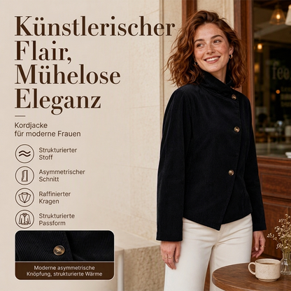 🌟Bestseller reduziert! Nur diese Woche!🌟 Freizeit-Cordjacke für Damen mit asymmetrischem Schnitt