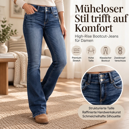 ⏰Letzte Chance! Jetzt zugreifen!⏰ Damen Bootcut-Jeans mit Doppelknopf und hohem Bund