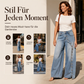 🎉Top Angebot! Jetzt kaufen!🎉 Damen Vintage Weite-Jeans mit seitlichen Knöpfen