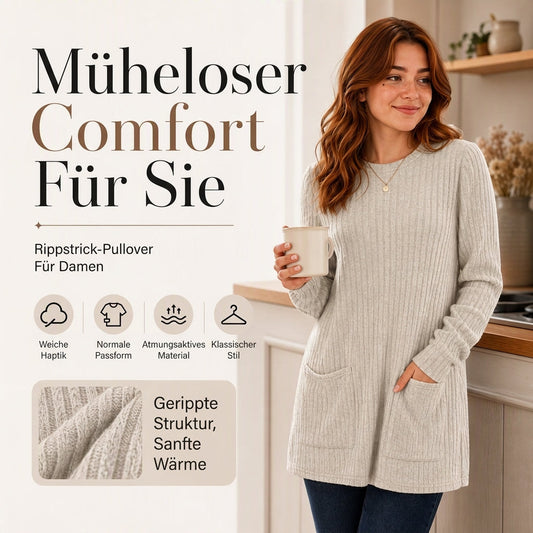 🥳Alles im Sale! Schnell sein!🥳 Bequemes, mittellanges, geripptes Damen-Strickoberteil