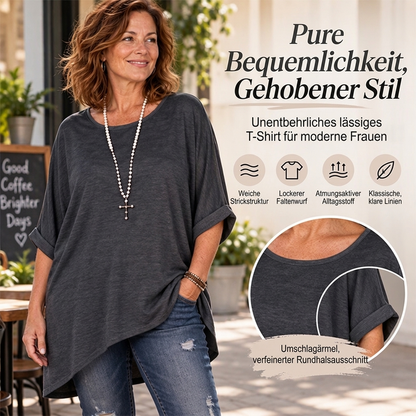 📢🎉50%Rabatt!!!🛍️✨Lose Damen-Bluse mit Fledermausärmeln und asymmetrischem Schnitt