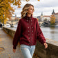 🚀Neu! 50% Rabatt!🚀  Damen-Strickjacke mit Stehkragen und Doppelknopfverschluss