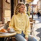 🚀Neu! 50% Rabatt!🚀  Damen-Strickjacke mit Stehkragen und Doppelknopfverschluss