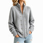 🚀Neu! 50% Rabatt!🚀  Damen-Strickjacke mit Stehkragen und Doppelknopfverschluss