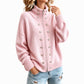 🚀Neu! 50% Rabatt!🚀  Damen-Strickjacke mit Stehkragen und Doppelknopfverschluss