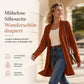 🔥Nr. 1!🔥 Strickjacke für Damen, mittellang, offener Vorderschnitt, mit gerippten Bündchen