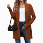 🔥Nr. 1!🔥 Strickjacke für Damen, mittellang, offener Vorderschnitt, mit gerippten Bündchen