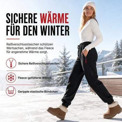 📢Letzter Tag: 50% Rabatt + Gratis Versand!📢 Damen Winter-Jogginghose mit Fleecefutter und Reißverschlusstaschen