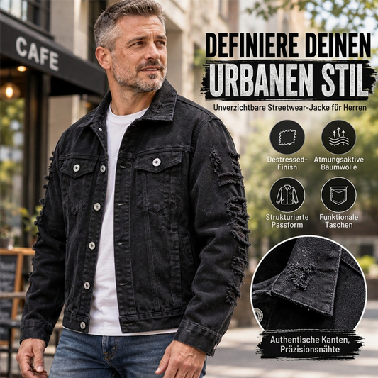🔥Bestseller + 50% Rabatt!🔥 Herren stilvolle, vielseitige Distressed-Denimjacke