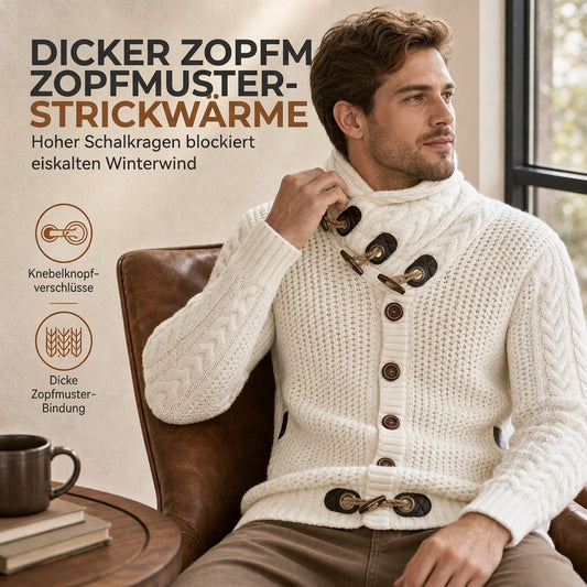 ⚡Flash-Sale!⚡ Strickpullover für Herren mit Rollkragen und Knopfleiste