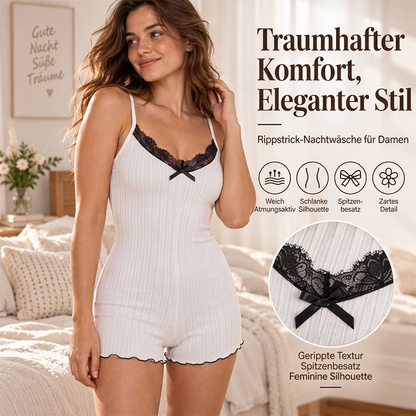 🌟Nr. 1 in der Kategorie!🌟 Damen Spitzen-Romper-Pyjama mit Schmetterlingsrücken