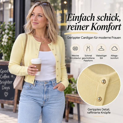 🥳Über 5.000 Mal im Warenkorb!🥳 Damen Strickjacke mit Knopfleiste und langärmlig