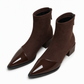 Damen-Stiefeletten im französischen Stil mit spitzer Zehenpartie, schmale Passform, elegante kurze Stiefel für Frühling und Herbst