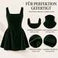 🔥Trending! Jetzt zugreifen!🔥 Damen Samtkleid mit quadratischem Ausschnitt und ärmellos