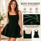 🔥Trending! Jetzt zugreifen!🔥 Damen Samtkleid mit quadratischem Ausschnitt und ärmellos