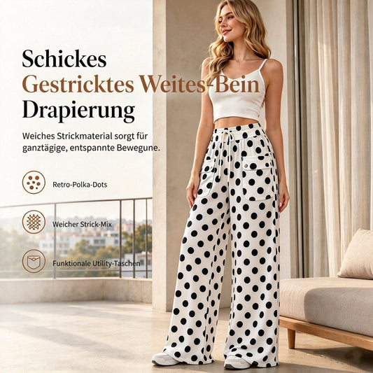📢🎉50%Rabatt!!!🛍️✨Freizeit-Hosen für Damen mit Gepunkteter Muster und Weitem Bein