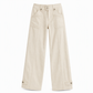 📢Experten empfehlen es!📢 Damen Utility-Hosen mit weitem Bein aus gewaschener Baumwollmischung mit Contrast Stitching