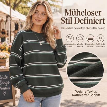 💞Social-Media-Hit!💞 Freizeit-Oberteil mit Rundhalsausschnitt und Streifen für Damen