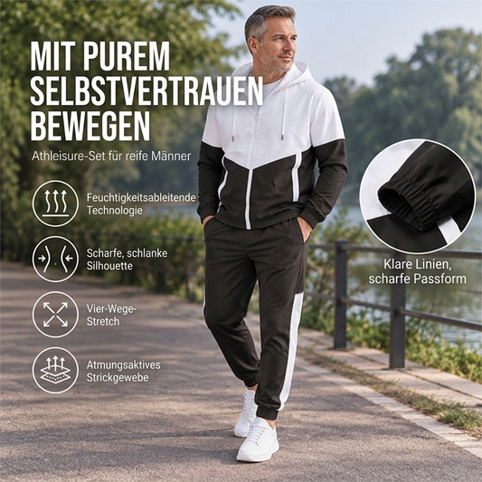 🥳Alles im Sale! Schnell sein!🥳 Leichtes Farbblock-Jacken- und Jogginganzug-Set für Herren