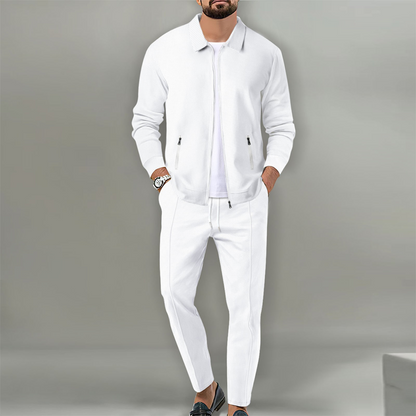 ⏰Letzte Chance: 50% Rabatt + Gratis Versand!⏰ Herren stilvolles 2-teiliges Set: Jacke mit Hemdkragen und Jogginghose