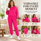 ⚡Blitzangebot: 50% Rabatt + Gratis Versand!⚡ Damen 2-Teilig Set Sweatshirt & Jogginghose mit Kontrastpaspel