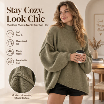 ⏰Beliebt und bald ausverkauft!⏰ Damen Strickpullover mit lockerem Schnitt und Krägen