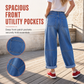 🔥Kundenfavorit!🔥 Damen Stretchjeans in Übergröße, mittlere Taille, verkürzte Hosen, Denimhosen mit schmalem Knöchelbund und gesteppten aufgesetzten Taschen
