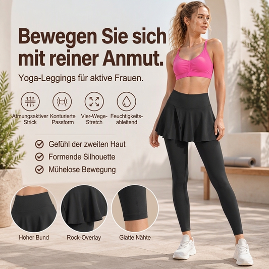 ⚡Flash-Sale! Solange der Vorrat reicht!⚡Damen High-Waist Leggings mit Rock