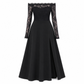 ⏰Countdown läuft! Aktion endet bald!⏰ Damen Übergröße Schulterfreies Spitzen-Langarm-Maxi-Kleid