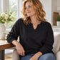 📢Heute 50%! Schnell sein!📢 Lässiges Sweatshirt für Damen mit V-Ausschnitt und Schlitz