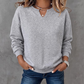📢Heute 50%! Schnell sein!📢 Lässiges Sweatshirt für Damen mit V-Ausschnitt und Schlitz