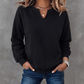 📢Heute 50%! Schnell sein!📢 Lässiges Sweatshirt für Damen mit V-Ausschnitt und Schlitz