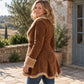 🎉Top Angebot! Jetzt kaufen!🎉 Damenjacke aus Kunstwildleder mit Shearling-Fütterung