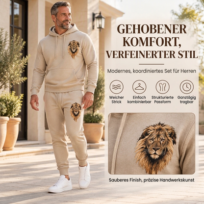 💞Beliebtes Produkt! Nur kurze Zeit reduziert!💞 Herren Kapuzenpullover mit Löwenmotiv & Sweathose Set