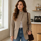 🌊Winter-Sale: Gratis Versand!🌊 Schicke braune Jacke mit kleinem Karomuster für Damen