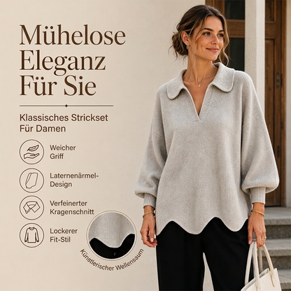 🎉Top Angebot! Jetzt kaufen!🎉 Eleganter Damen-Pullover mit V-Ausschnitt und Puffärmeln