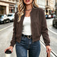 📢🎉50%Rabatt!!!🛍️✨Damen-Bomberjacke aus Kunstwildleder, kurz geschnitten