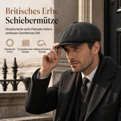 ⏰Jetzt oder nie!⏰ Vintage British Stil Newsboy Kappe für Herren und Damen Klassisch Casual Flache Kappe Achteckige Baskenmütze