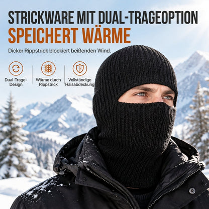 ⏰Countdown läuft! Aktion endet bald!⏰ Warme gestrickte Sturmhaube für Herren, winddichte Wintermütze und Kaltwetter-Gesichtsmaske mit Kapuze