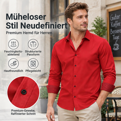 Herren Business Freizeit Kontrast Langarmhemd