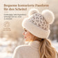 📢Letzter Tag!📢 Damen Vintage-Leopardenmütze mit Plüschbärenohren, mongolische Mütze, dicke warme Winter-Ohrenschutz-Beanie