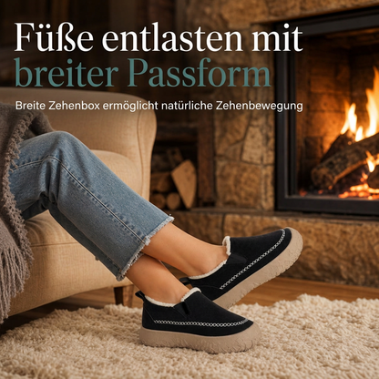 💞Top bewertet + 50% Rabatt!💞 Damen Slip-On Winterschneestiefel – Warm, Bequem, Rutschfest, Weit geschnittene Winter Baumwollschuhe