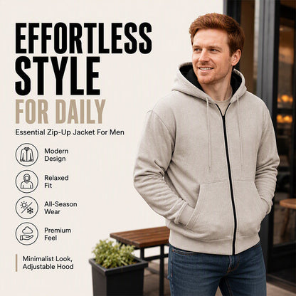 ⏰Aktion endet bald!⏰ Men's Warm-Lined Full-Zip Hooded Sweatshirt
