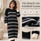 🎁Von Kunden empfohlen + Gratis Versand!🎁 Damen Gestreiftes Langarm Strickkleid